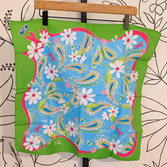 Lilly Pulitzer Accessories Lilly Pulitzer Ford Cancer Awareness Bandana Poshmark